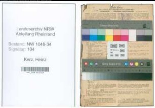 Entnazifizierung Heinz Kerz , geb. 05.08.1910 (Voklswirt)