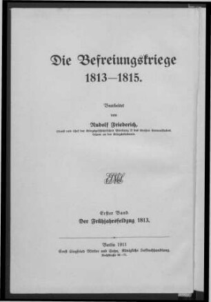 1: Der Frühjahrsfeldzug 1813