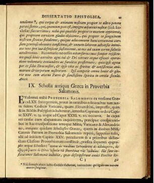 IX. Scholia antiqua Græca in Proverbia Salomonis.