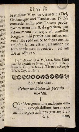 55-64, Prima Meditatio, de peccato mortali.