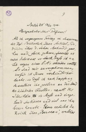 Brief 9: 13.07.1914