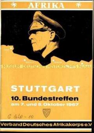 Broschüre über das 10. Bundestreffen des Verbands Deutsches Afrika-Korps am 7. und 8. Oktober 1967 in Stuttgart