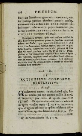 Cap. III. De Actionibus Corporum Generalibus