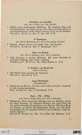 Ölgemälde neuerer Meister des 19. und 20. Jahrhunderts (Nr. 1-138)
