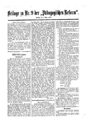 Mitteilungen : Beilage zu No. 9 der Pädagogischen Reform