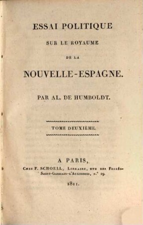 Essai politique sur le Royaume de la Nouvelle Espagne, 2 (1811)