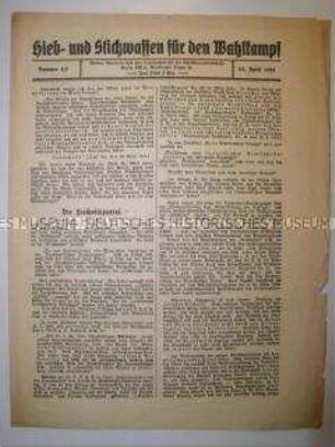 Informationsblatt zu den Reichstagswahlen 1924