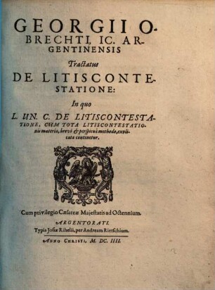 Tractatus de litis contestatione