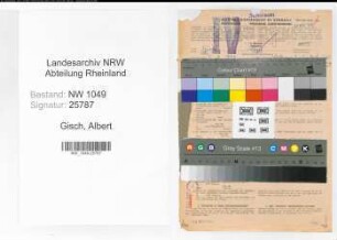 Entnazifizierung Albert Gisch , geb. 05.03.1899 (Lehrer)
