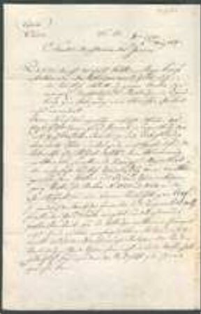 Brief von Karl Friedrich von Thürheim von Bayern / Ministerium des Innern an Regenkreis / Generalcommissariat, geschrieben von Franz von Kobell