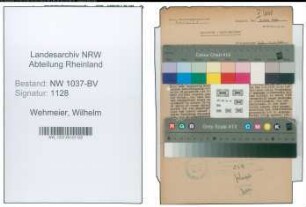 Entnazifizierung Wilhelm Wehmeier , geb. 07.01.1898 (Buchhalter)