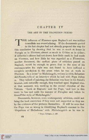 Chapter IV: The art of the transition period