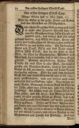 Am ersten heiligen Christ-Tage