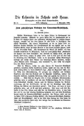 Zum zehnjährigen Bestehen der Comenius-Gesellschaft