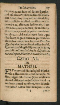 Caput VI. De Mathesi.
