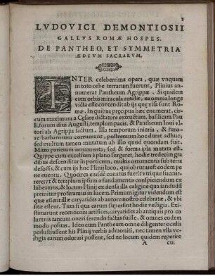 De Pantheo, Et Symmetria Aedium Sacrarum