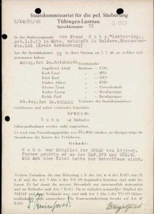 Huhn, Franz