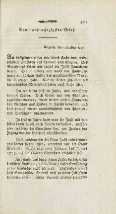 Neun und achtzigster Brief