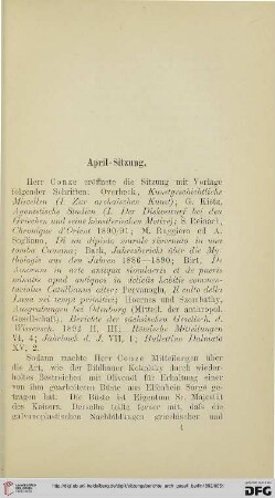 April-Sitzung