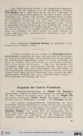 Ausgaben der Galerie Flechtheim