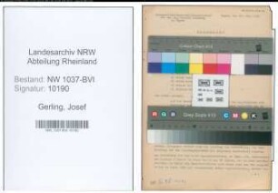 Entnazifizierung Josef Gerling , geb. 02.01.1894 (Vertreter)