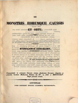 De monstris eorumque caussis et ortu