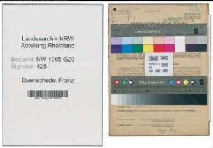 Entnazifizierung Franz Duenschede , geb. 15.12.1891 (Tischler)