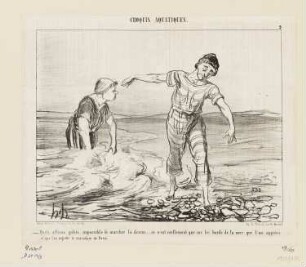 Quels affreux galets ..., Blatt 9 der Folge "Croquis Aquatiques", in: "Le Charivari", Paris 1853