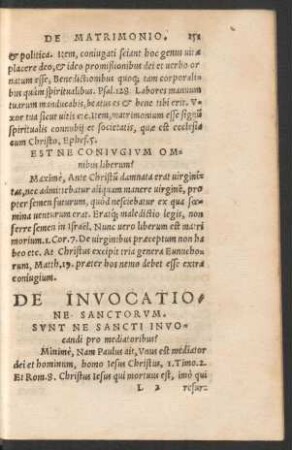 De Invocatione Sanctorum.