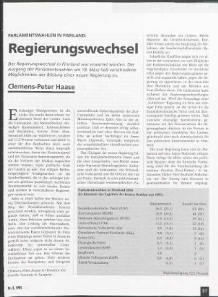 Parlamentswahlen in Finnlnd: Regierungswechsel
