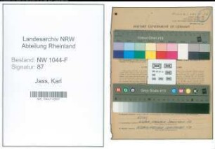 Entnazifizierung Karl Jass , geb. 28.11.1909 (Hilfsarbeiter)
