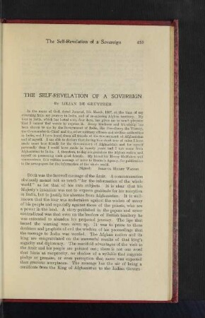 The Self-Revelation of a Sovereign