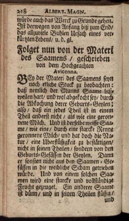 Folget nun der Materi des Saamens / ...