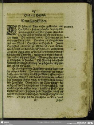 Das 108. Capitel. Vom Quecksilber