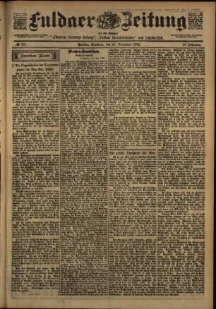 Zweite Ausgabe vom Samstag, den 29. November 1902.