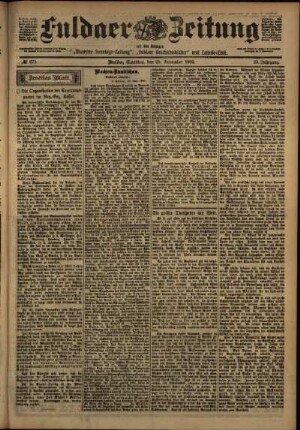 Zweite Ausgabe vom Samstag, den 29. November 1902.