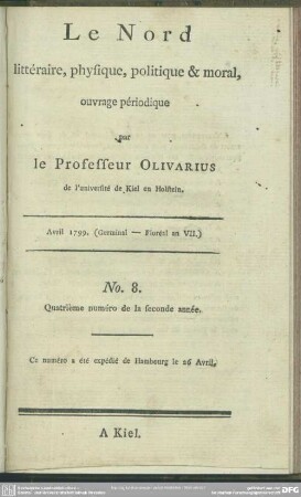 No. 8, Avril 1799