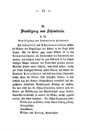 II. Bewilligung von Lehrmitteln