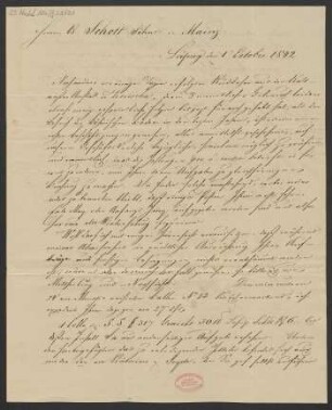 Brief an B. Schott's Söhne : 01.10.1842