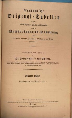 Tabulae anatomicae, quae exhibent Musaei Anatomici Academiae Caes. Reg. Iosephinae praeparata cerea, 4. Myologiae continuatio
