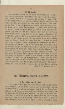 III. Märchen, Sagen, Legenden