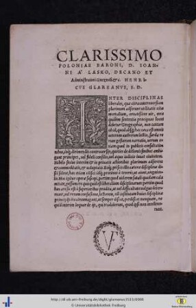 Clarissimo Poloniae Baroni, D. Ioanni A Lasko…