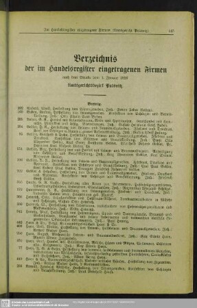 Handelsregister : Verzeichnis der im Handelsregister eingetragenen Firmen