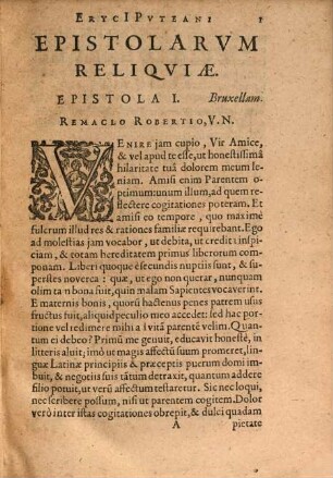 Eryci[i] Pvteani Epistolarvm ... Centvria ..., 5. Eryci[i] Pvteani Epistolarvm Reliqviae Centvria V. & Postrema