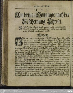 Am dritten Sonntage nach der Erscheinung Christi