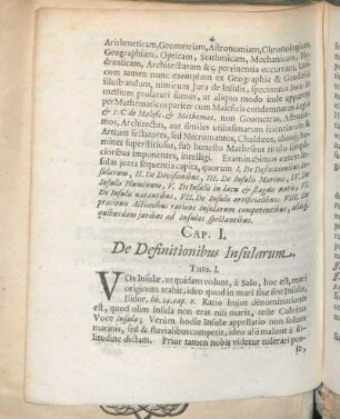 Cap. I. De Definitionibus Insularum.