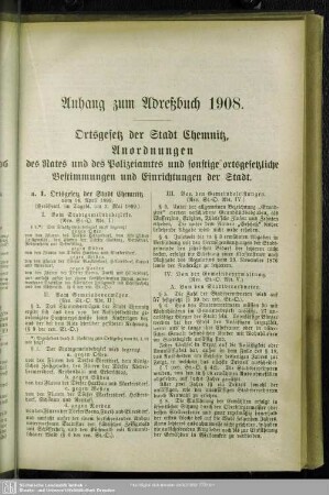 Anhang zum Adreßbuch 1908