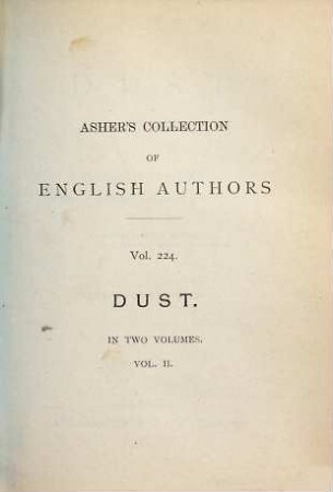 Dust : a novel ; in two volumes, 2