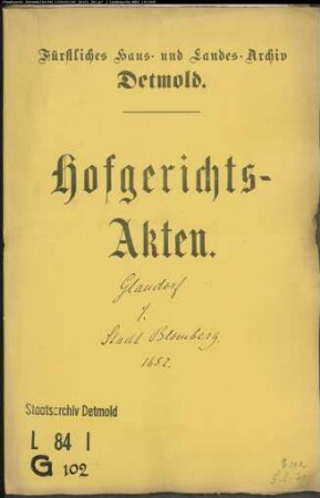 Glandorf, Johann Gottfried gegen Stadt Blomberg - Aufnahme in das Braueramt