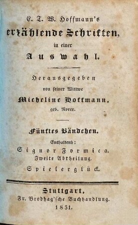 Signor Formica : Eine Novelle, Zweite Abtheilung